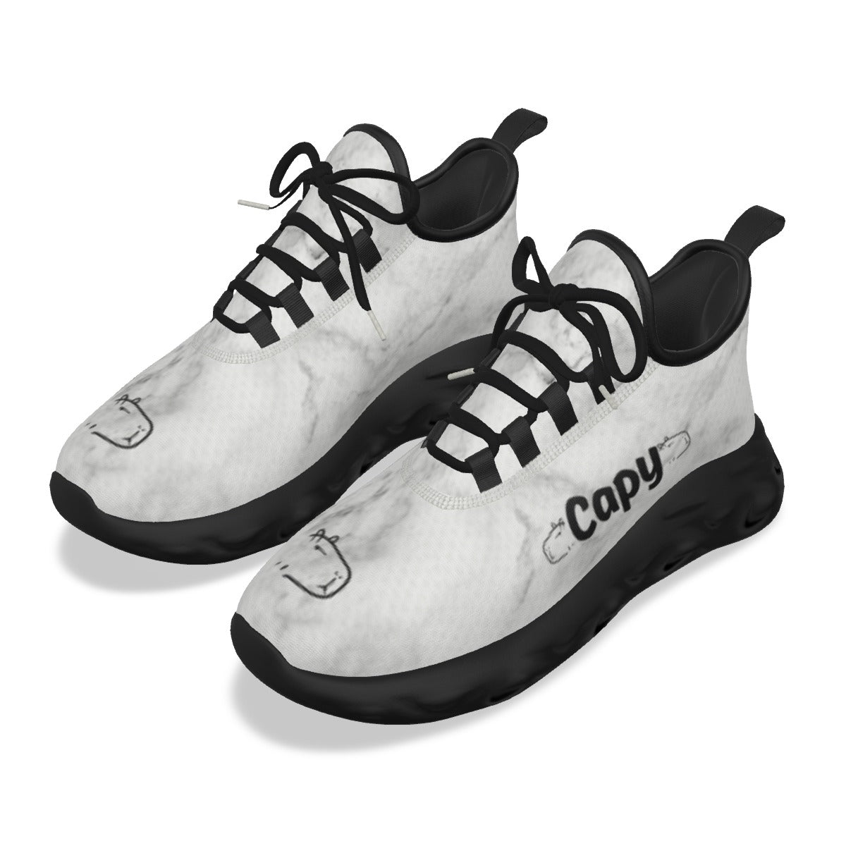 white and black Capy shoes