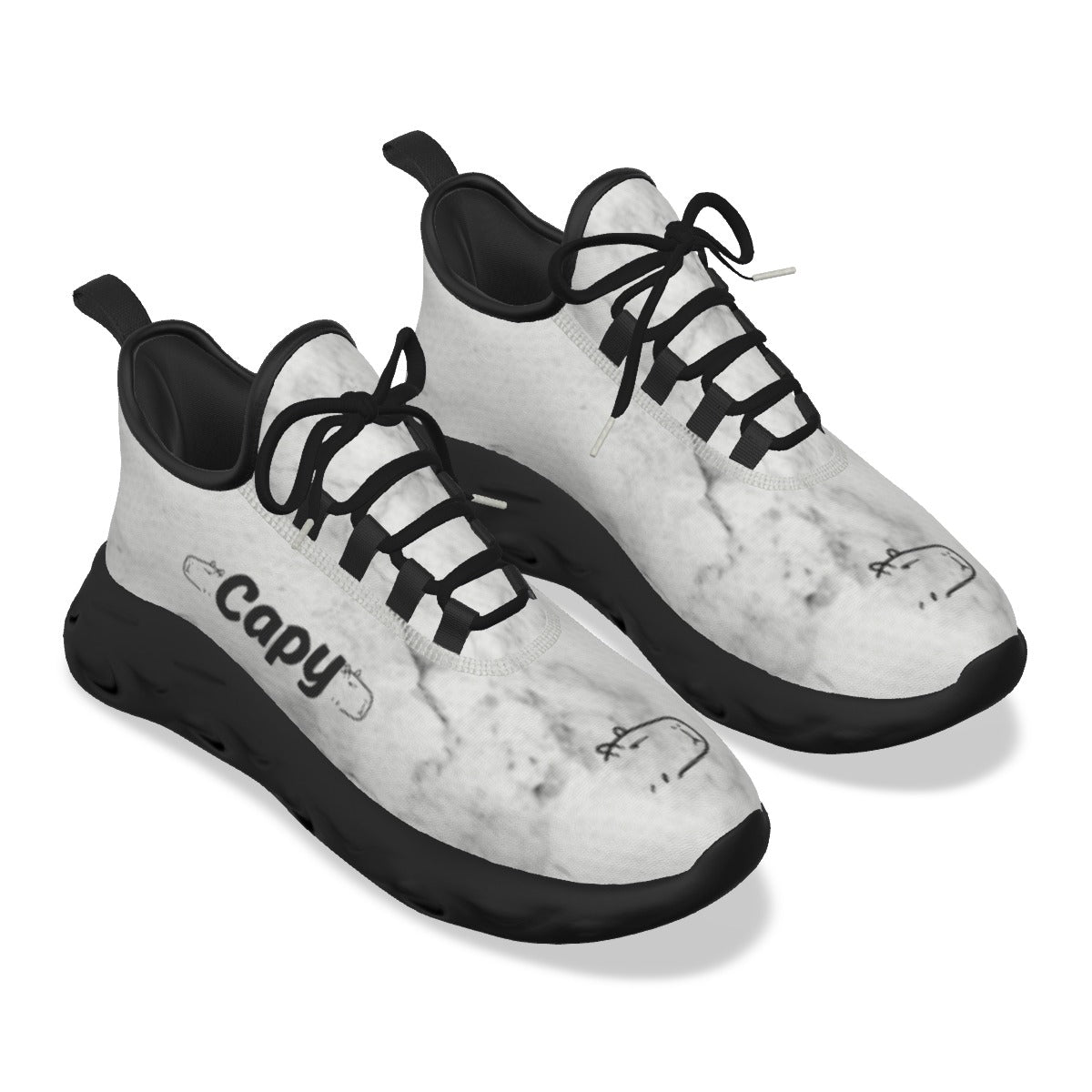 white and black Capy shoes